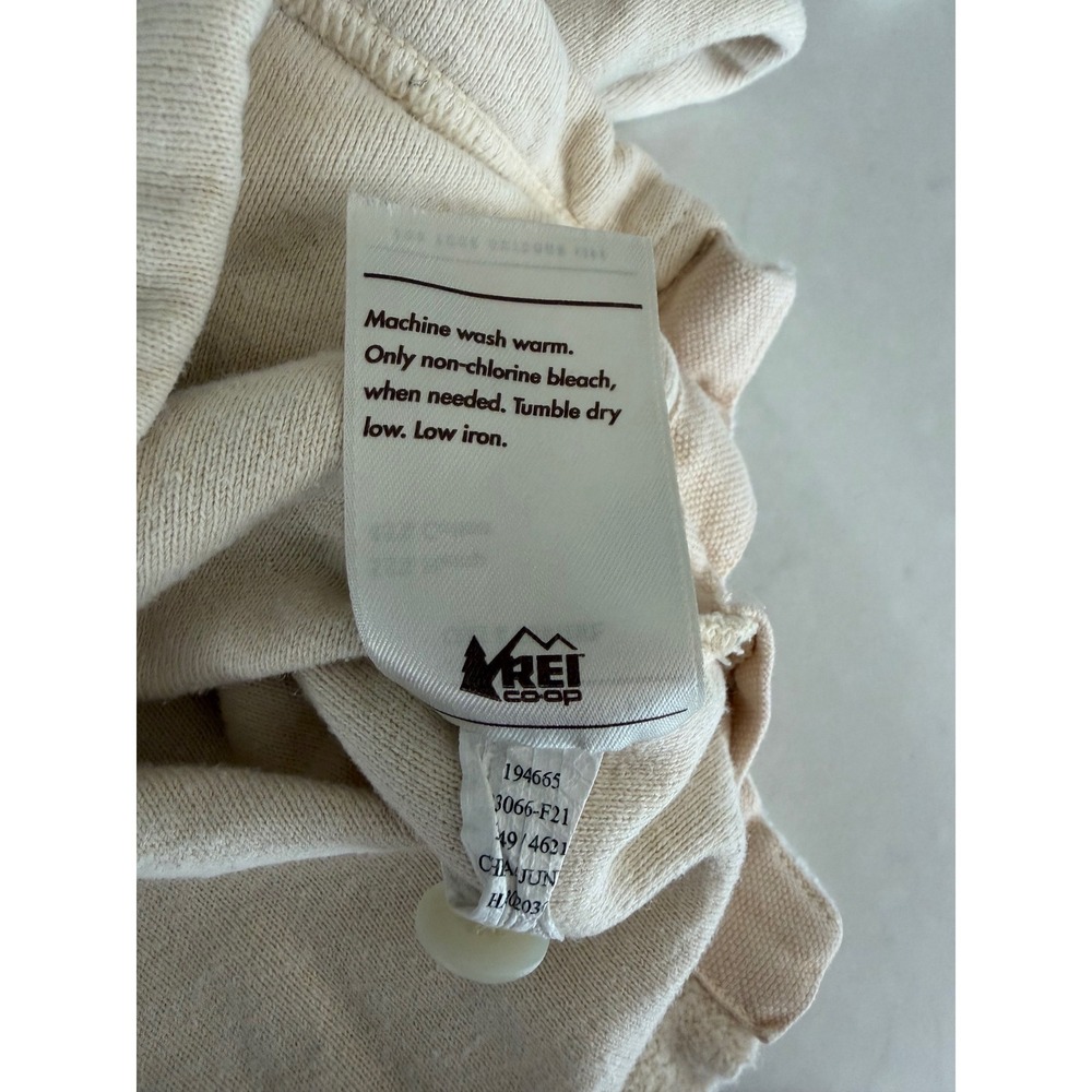 REI Co-op Womens Cream Hemp Cotton Blend Button Neck Pullover Sweatshirt XS - Picture 5 of 8